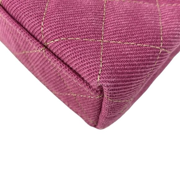 Auth CHANEL Chain Clutch / Matelass - Pink Denim Shoulder Bag gold hardware - Picture 3 of 16